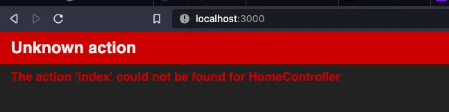 Index action error